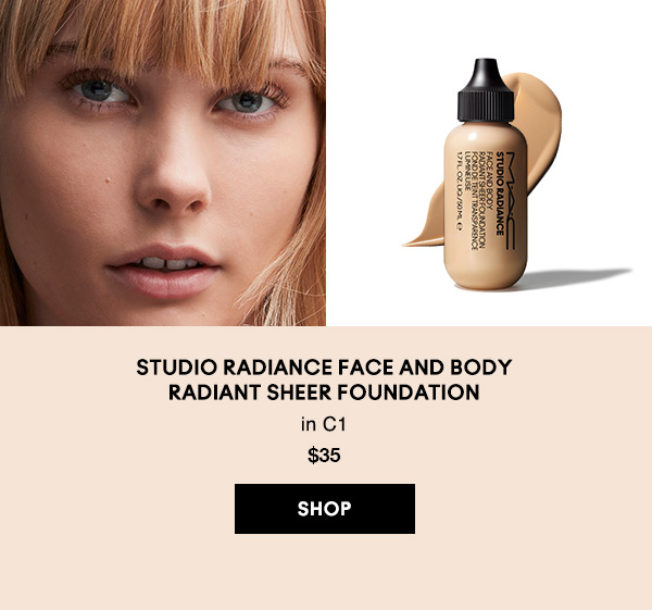 STUDIO RADIANCE FACE AND BODY RADIANT SHEER FOUNDATION
in C1
$35

SHOP