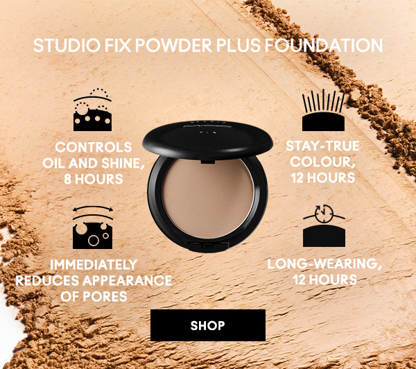 STUDIO FIX POWDER PLUS FOUNDATION

Controls 
oil and shine, 
8 hours

Stay-true colour, 
12 hours

immediately 
Reduces appearance 
of pores

Long-wearing, 
12 hours

SHOP