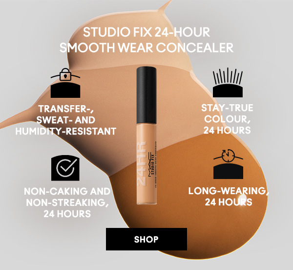STUDIO FIX 24-HOUR 
SMOOTH WEAR CONCEALER

Transfer-,  sweat- and humidity-resistant

Stay-true colour,  24 hours

Non-caking and non-streaking, 24 hours

Long-wearing, 
24 hours

SHOP