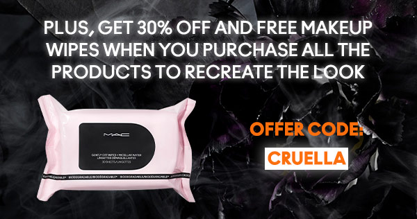 Plus, get 30% off and free makeup wipes when you purchase all the products to recreate the look.
OFFER CODE: CRUELLA