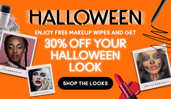HALLOWEEN
ENJOY FREE MAKEUP WIPES AND GET 
30% OFF YOUR HALLOWEEN LOOK

SHOP THE LOOKS