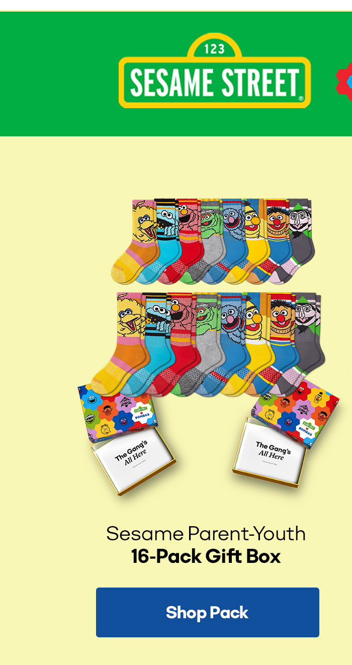 123 Sesame Street | Sesame Parent-Youth 16-Pack Gift Box | Shop Pack
