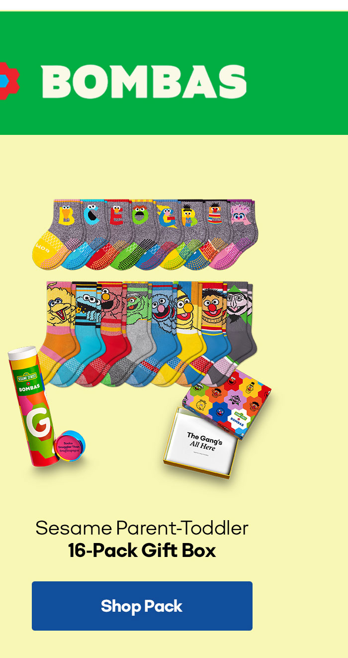 Bombas | Sesame Parent-Toddler 16-Pack Gift Box | Shop Pack
