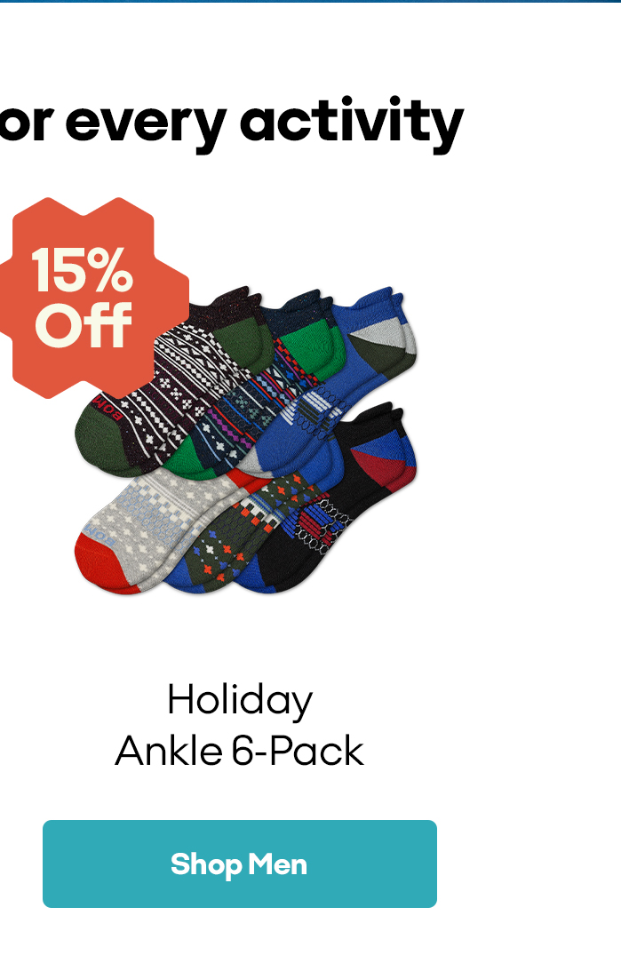Holiday Ankle 6-Pack 15% Off | Shop Men