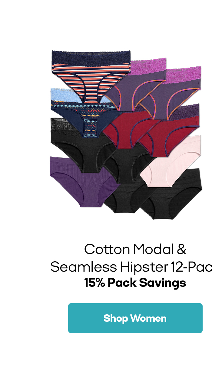Cotton Modal & Seamless Hipster 12-Pack 15% Pack Savings | Shop Women