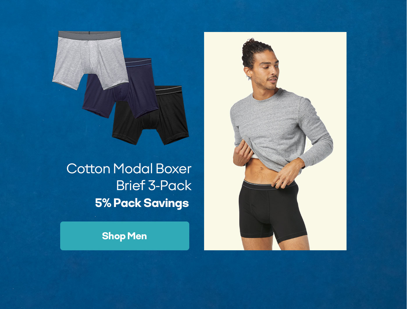 Cotton Modal Boxer Brief 3-Pack 5% Pack Savings | Shop Men