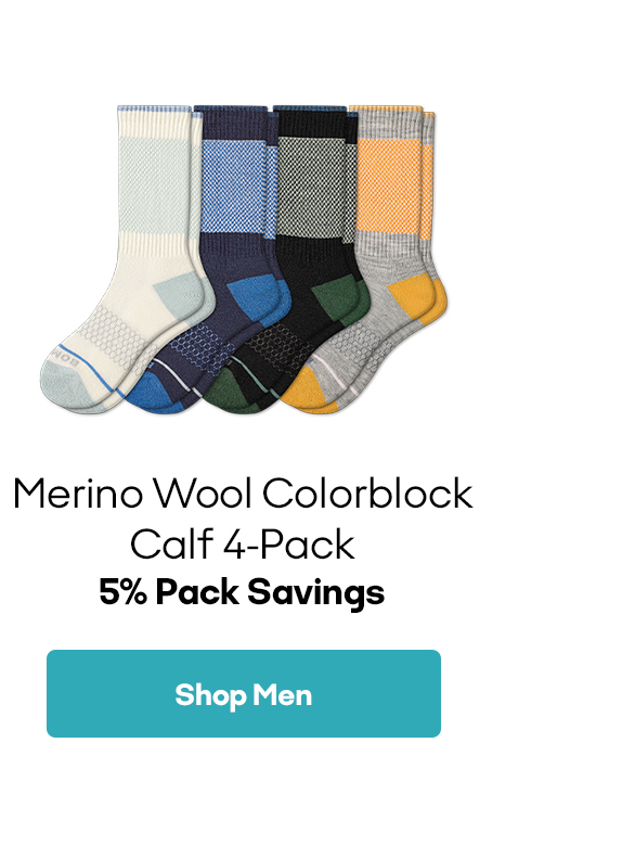 Merino Wool Colorblock Calf 4-Pack 5% Pack Savings | Shop Men