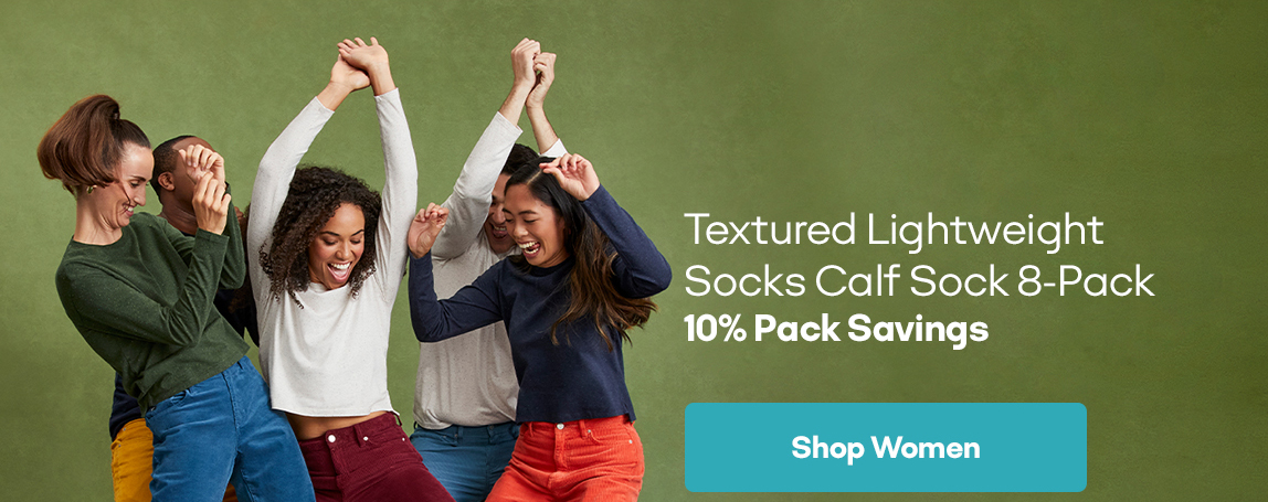Textured Lightweight Socks Calf Sock 8-Pack 10% Pack Savings | Shop Women