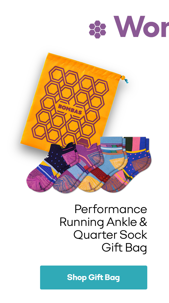 Women | Performance Running Ankle & Quarter Sock Gift Bag | Shop Gift Bag