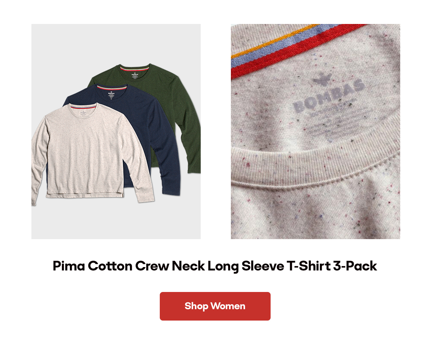 Pima Cotton Crew Neck Long Sleeve T-Shirt 3-Pack | Shop Women