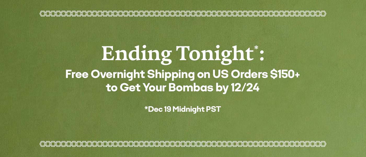 Ending Tonight: Free Overnight Shipping on US Orders $150+ to Get Your Bombas by 12/24