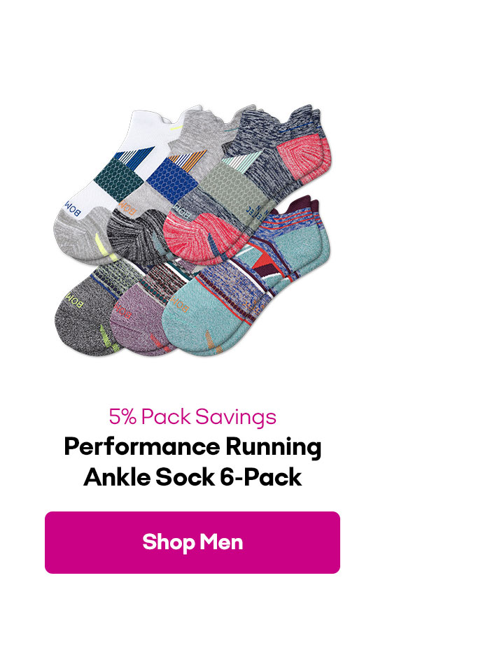 5% Pack Savings | Performance Running Ankle Sock 6-Pack | Shop Men