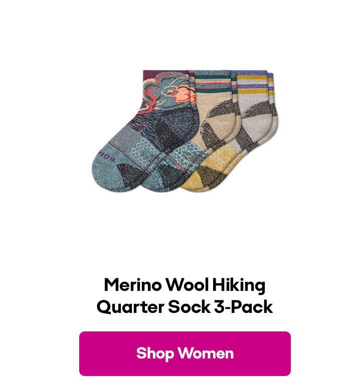 Merino Wool Hiking Quarter Sock 3-Pack | Shop Women