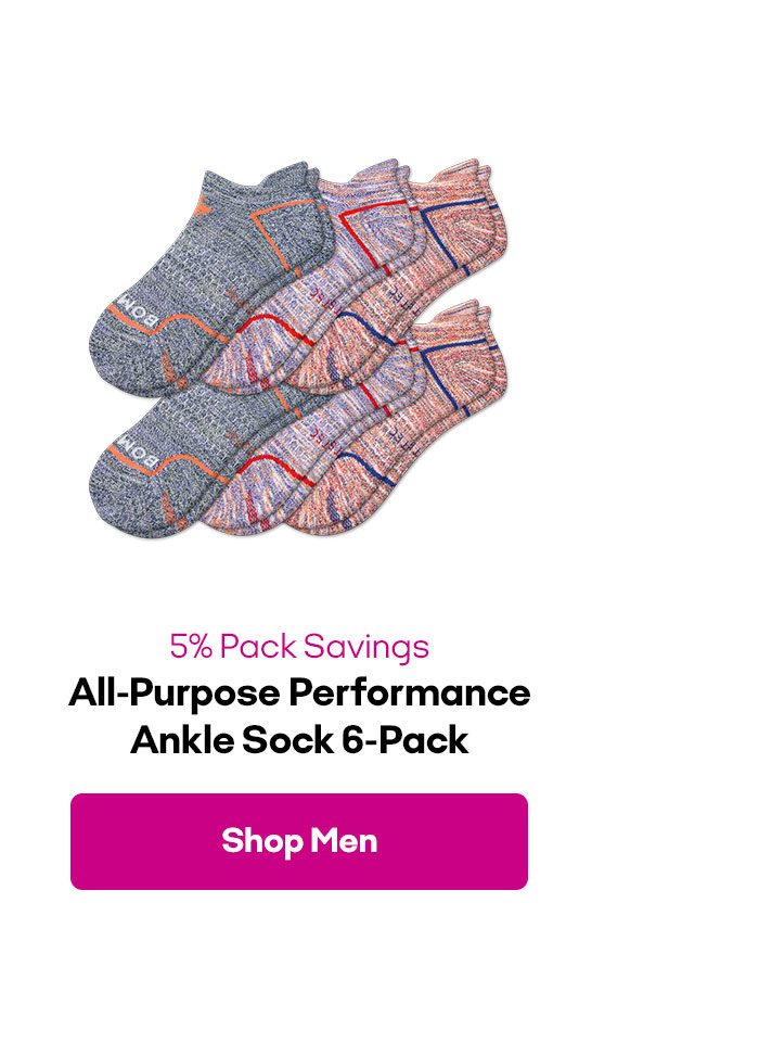 5% Pack Savings | All-Purpose Performance Ankle Sock 6-Pack | Shop Men