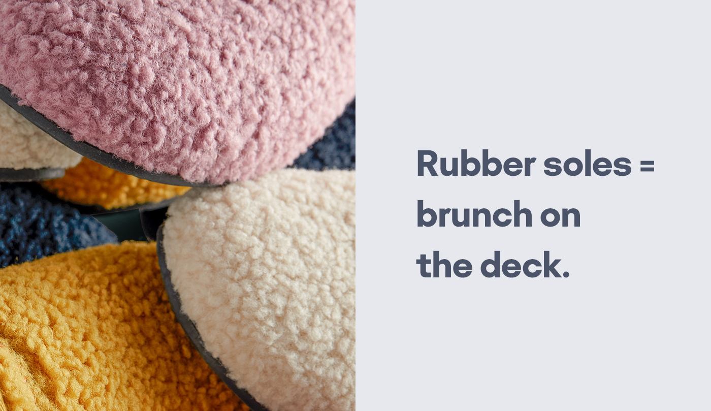 Rubber soles=brunch on the deck.