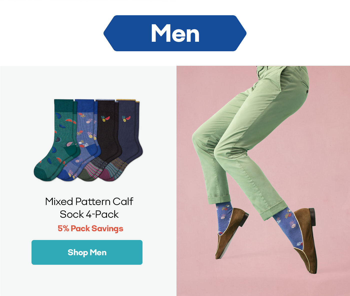 Mixed Pattern Calf Sock 4-Pack | Shop Men