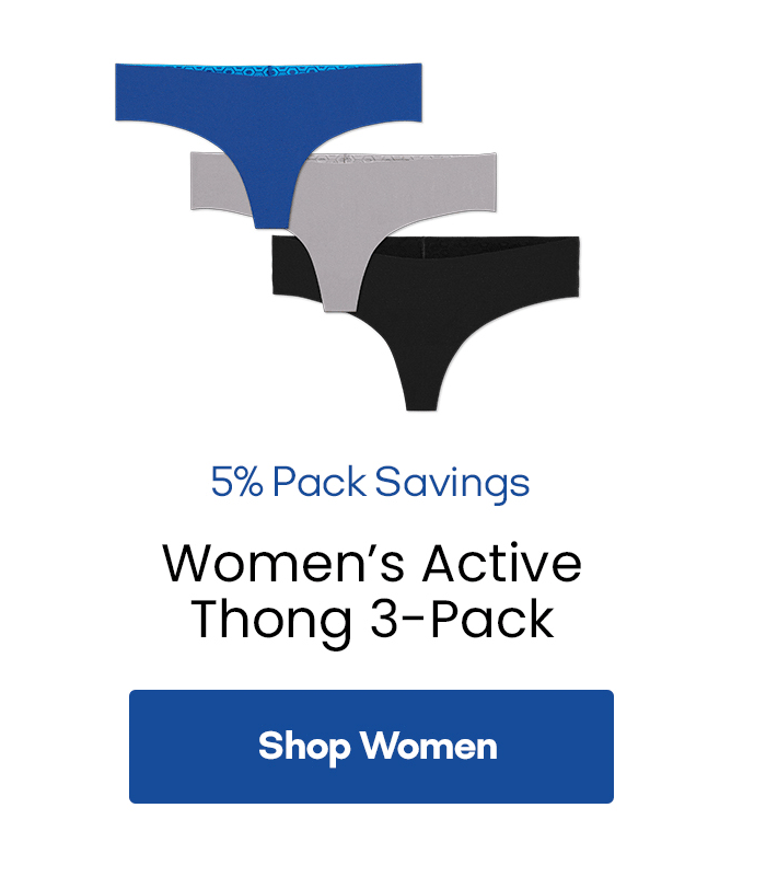 5% Pack Savings | Women's Active Thong 3-Pack | Shop Women
