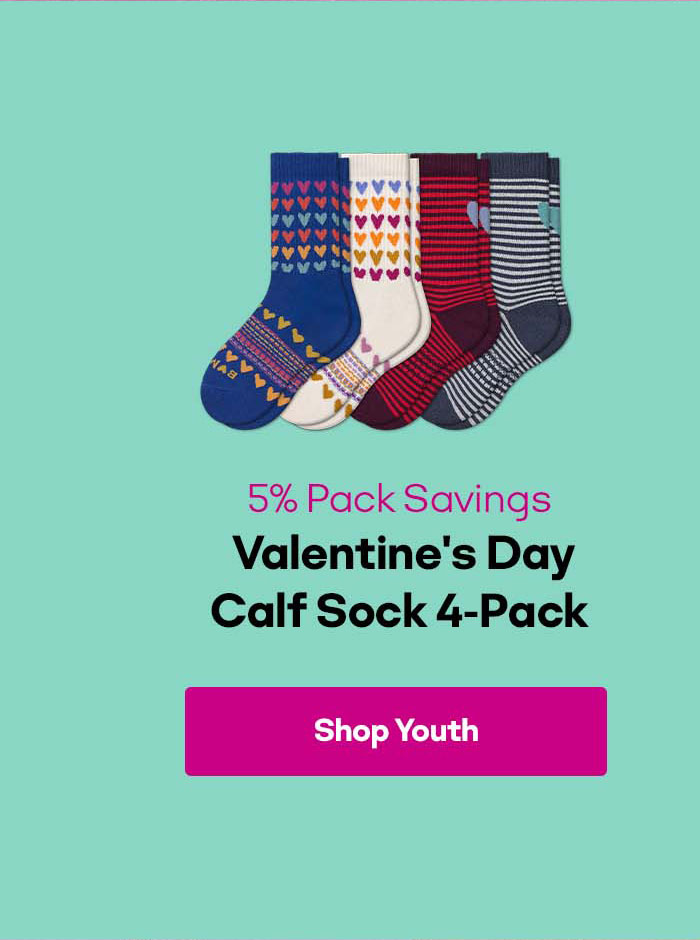 Valentine's Day Calf Sock 4-Pack | Shop Youth