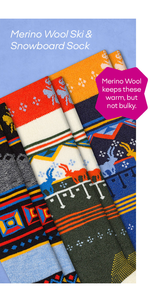 Merino wool keep these warm, but not bulky | Merino Wool Ski and Snowboard Sock