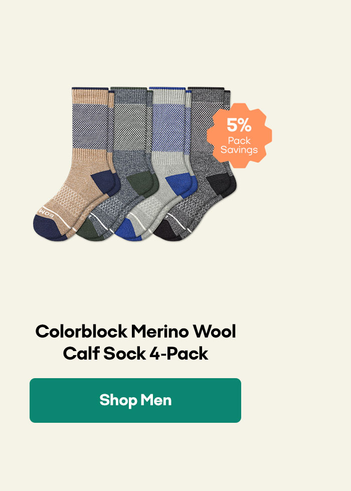 Colorblock Merino Wool Calf Sock 4-Pack | Shop Men