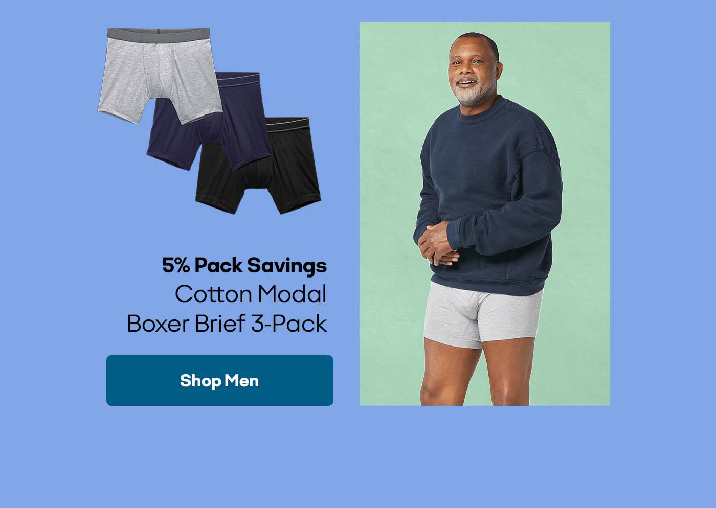 5% pack savings | cotton modal boxer brief 3-pack | shop men