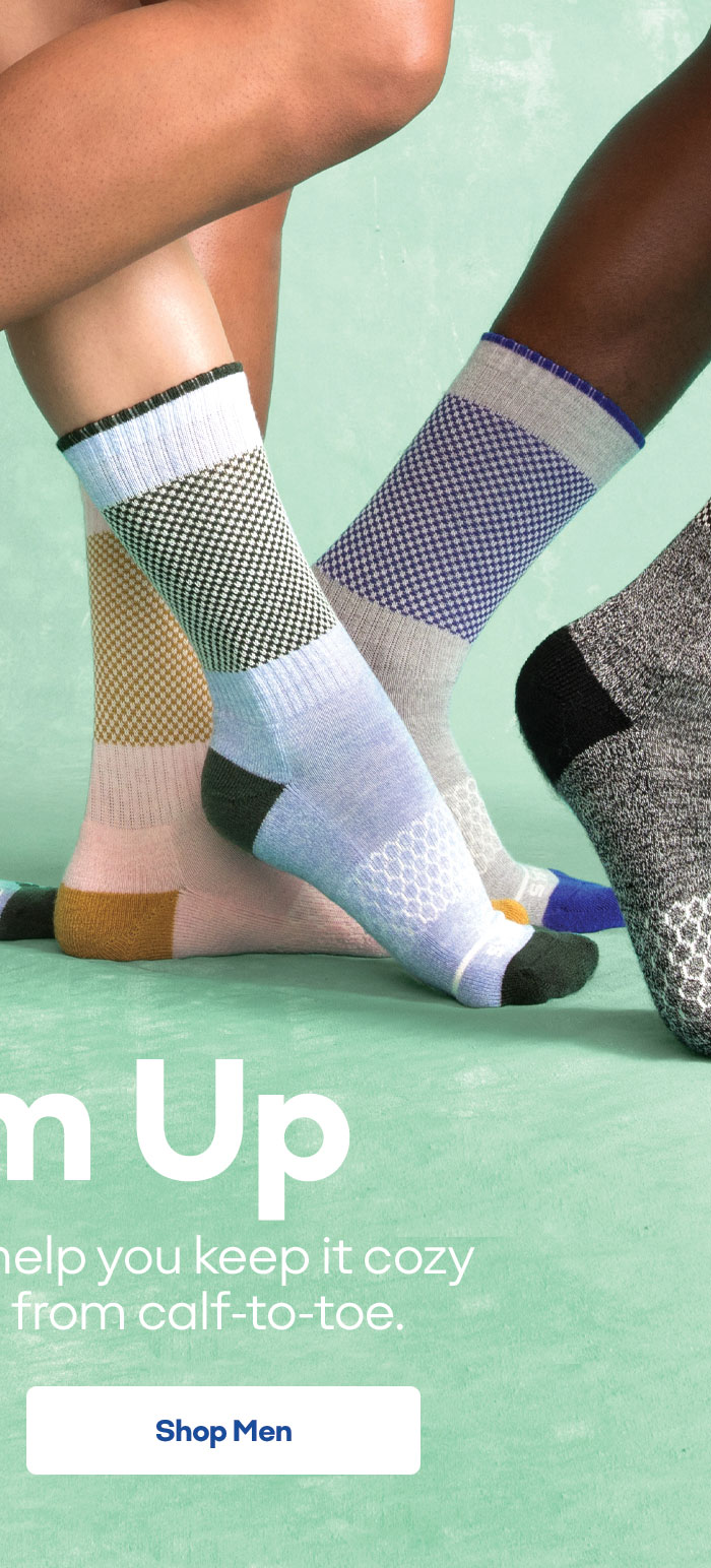 Warm Up | Merino Wool socks help you keep it cozy whereever you go, from calf-to-toe | Shop Men