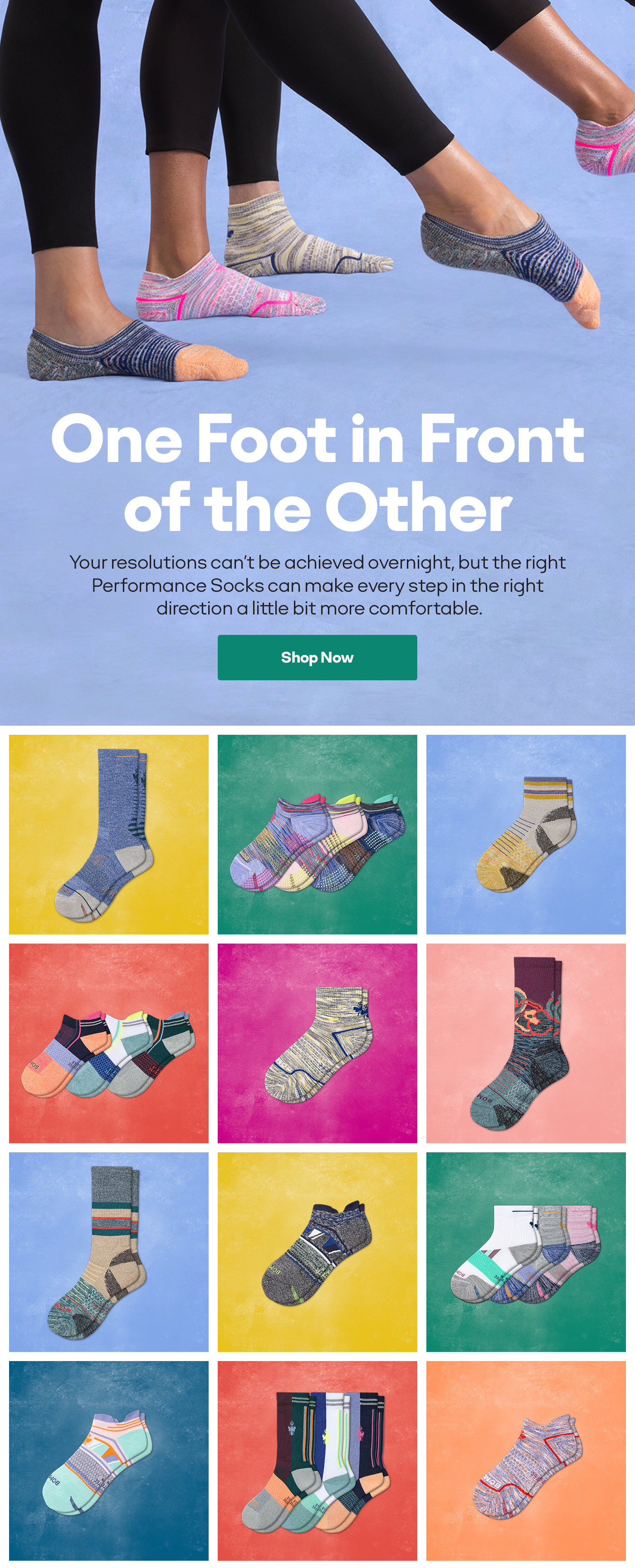 One Foot in Front of the Other | Your resolutions can't be achieved overnight, but the right Performance Socks can make every step in the right direction a little more comfortable. | Shop Now