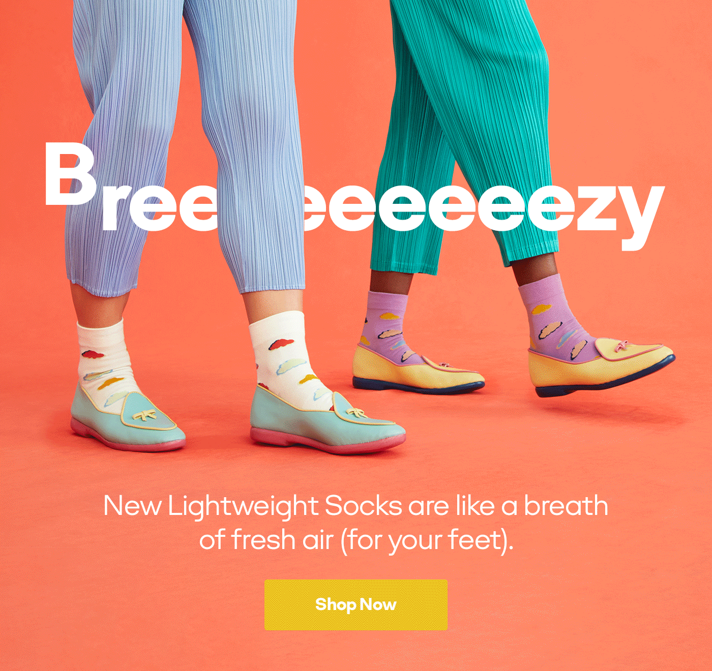 Breeeeeeeezy New Lightweight Socks are like a breath of fresh air (for your feet). Shop Now
