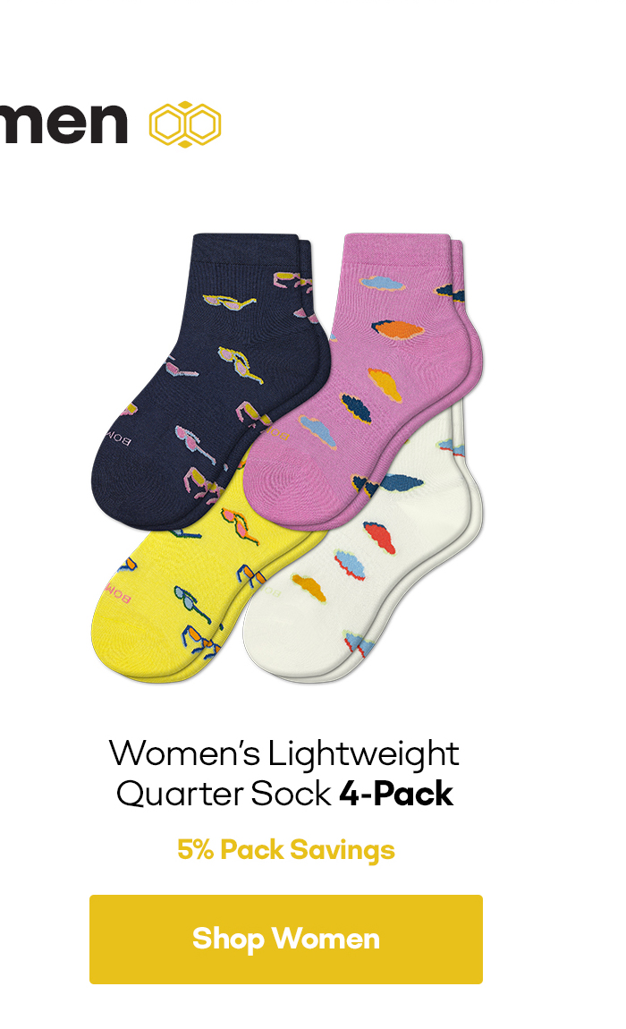 Women's Lightweight Quarter Sock 4-Pack 5% Pack Savings Shop Women