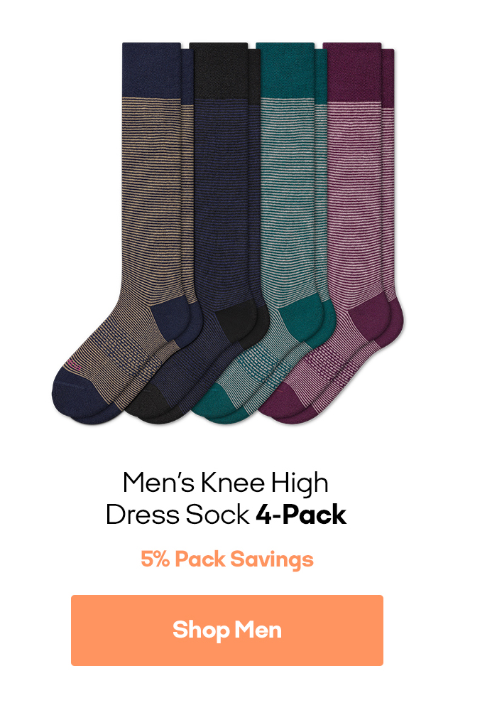 Men's Knee High Dress Sock 4-Pack 5% Pack Savings Shop Men