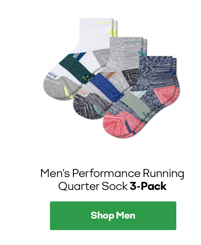 Men's Performance Running Quarter Sock 3-Pack Shop Men