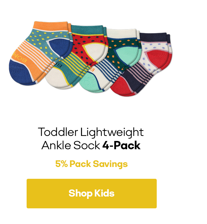 Toddler Lightweight Ankle Sock 4-Pack 5% Pack Savings Shop Kids