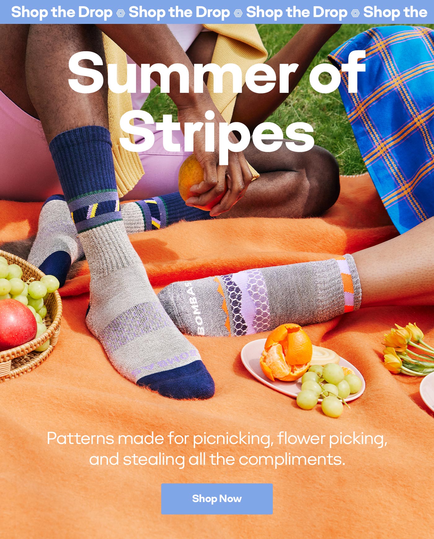 Shop the Drop Summer of Stripes Patterns made for picnicking, flower picking, and stealing all the compliments. Shop Now
