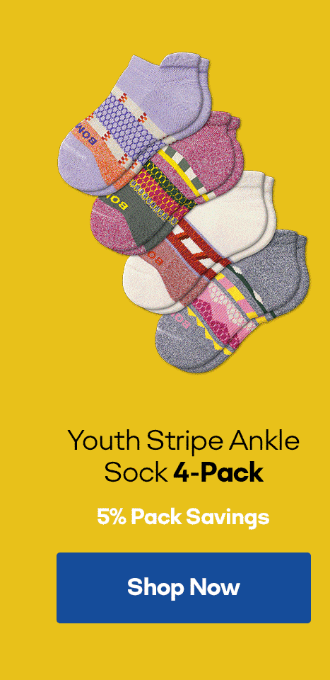 Youth Stripe Ankle Sock 4-Pack 5% Pack Savings Shop Now