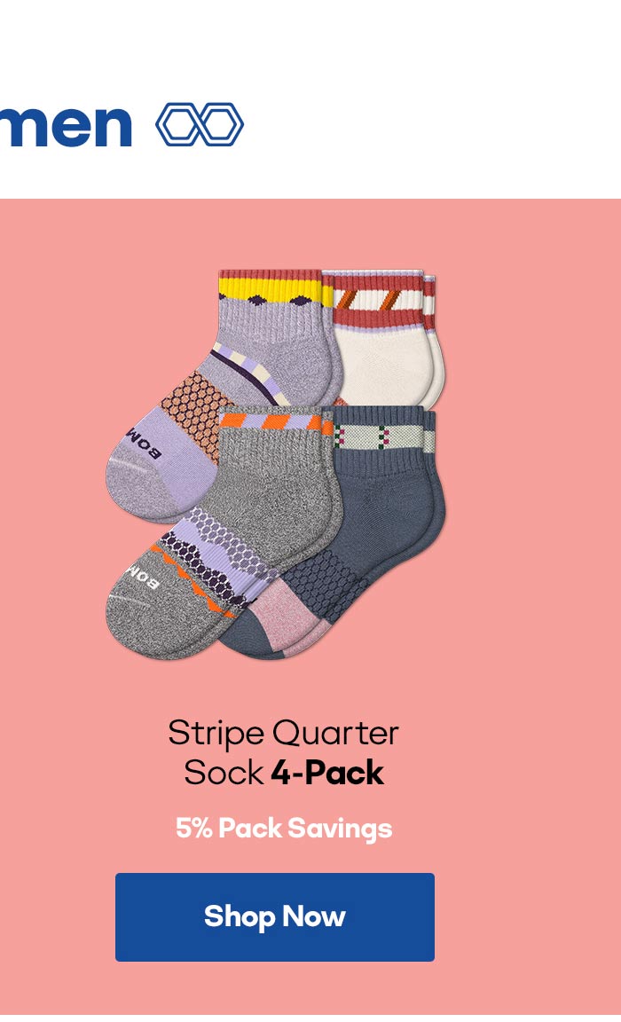 Stripe Quarter Sock 4-Pack 5% Pack Savings Shop Now