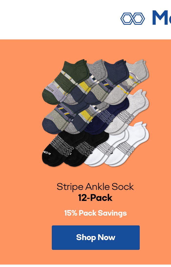 Men Stripe Ankle Sock 12-Pack 15% Pack Savings Shop Now
