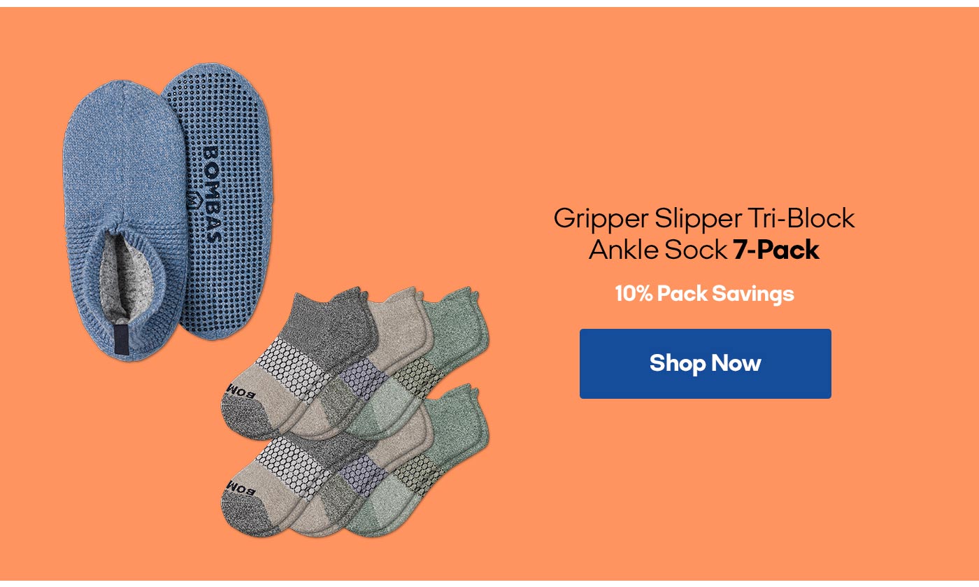 Gripper Slipper Tri-Block Ankle Sock 7-Pack 10% Pack Savings Shop Now