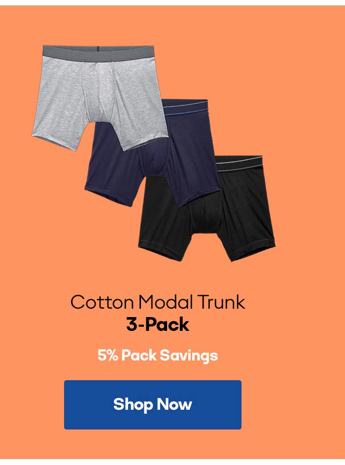 Cotton Modal Trunk 3-Pack 5% Pack Savings Shop Now