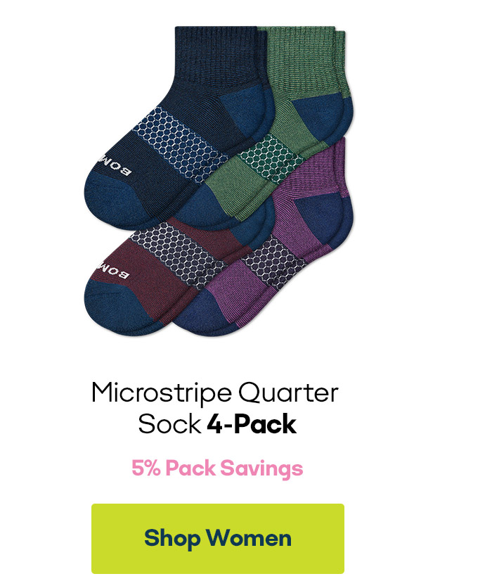 Microstripe Quarter Sock 4-Pack 5% Pack Savings Shop Women
