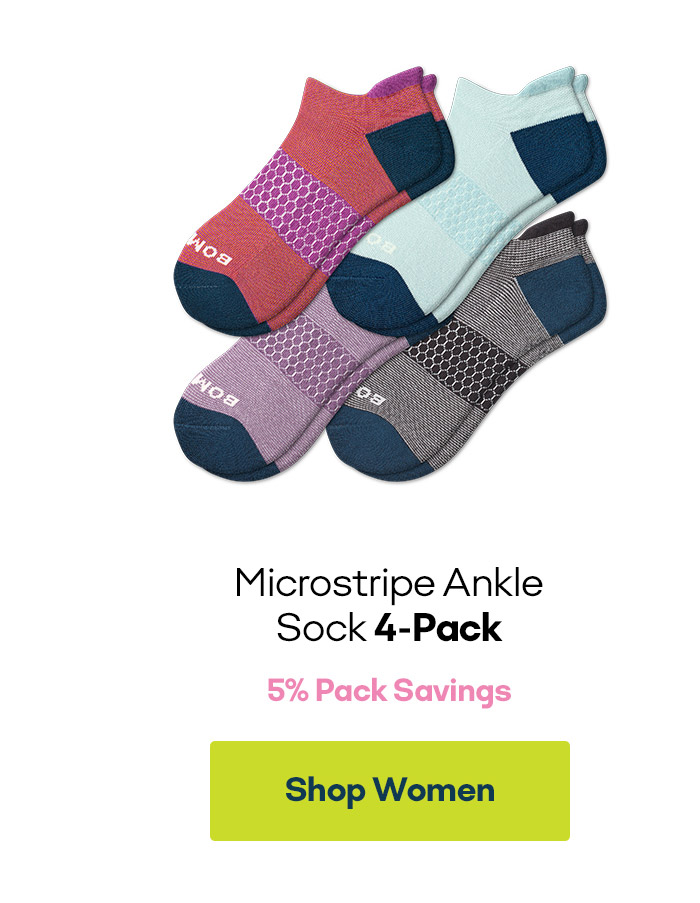 Microstripe Ankle Sock 4-Pack 5% Pack Savings Shop Women