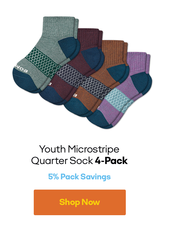 Youth Microstripe Quarter Sock 4-Pack 5% Pack Savings Shop Now