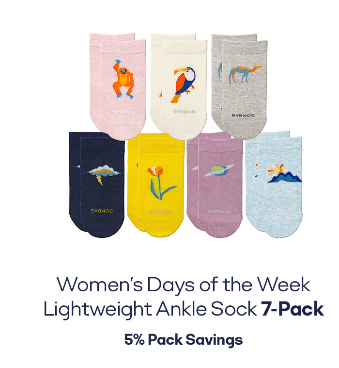 Women's Days of the Week Lightweight Ankle Sock 7-Pack