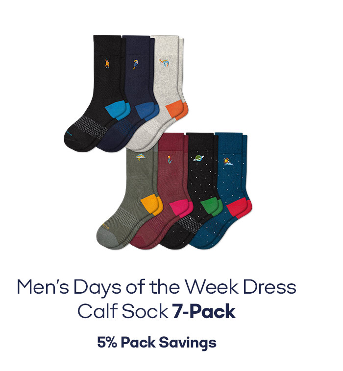 Men's Days of the Week Dress Calf Sock 7-Pack