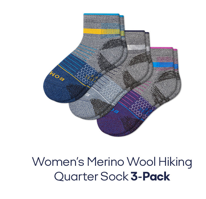 Women's Merino Wool Hiking Quarter Sock 3-Pack