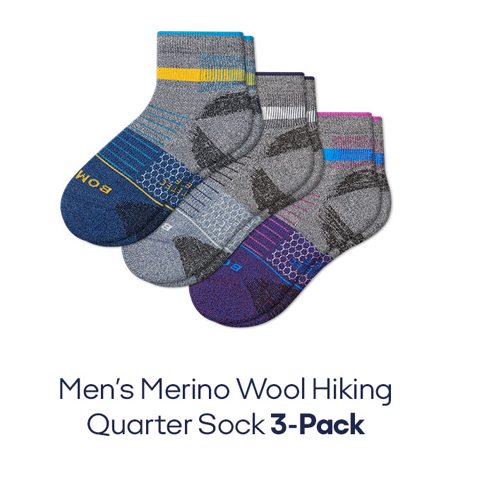 Men's Merino Wool Hiking Quarter Sock 3-Pack