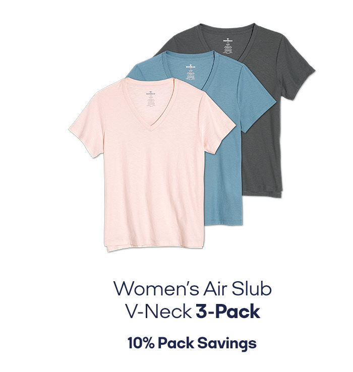 Women's Air Slub V-Neck 3-Pack
