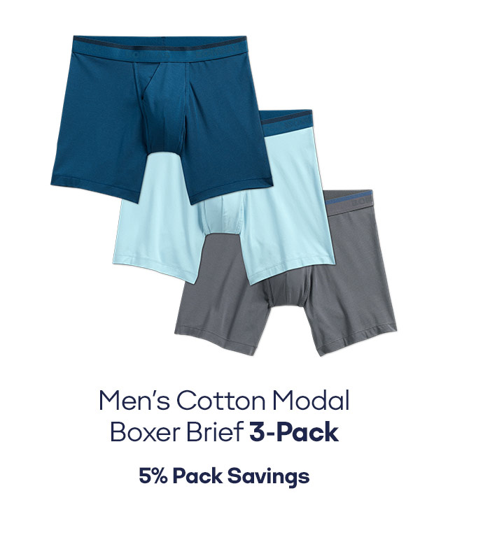 Men's Cotton Modal Boxer Brief 3-Pack