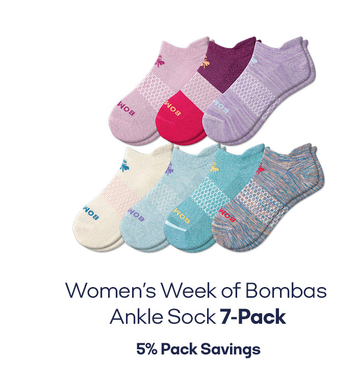 Women's Week of Bombas Ankle Sock 7-Pack