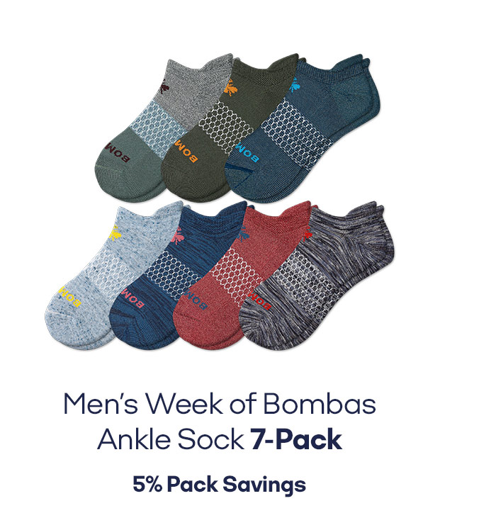 Men's Week of Bombas Ankle Sock 7-Pack