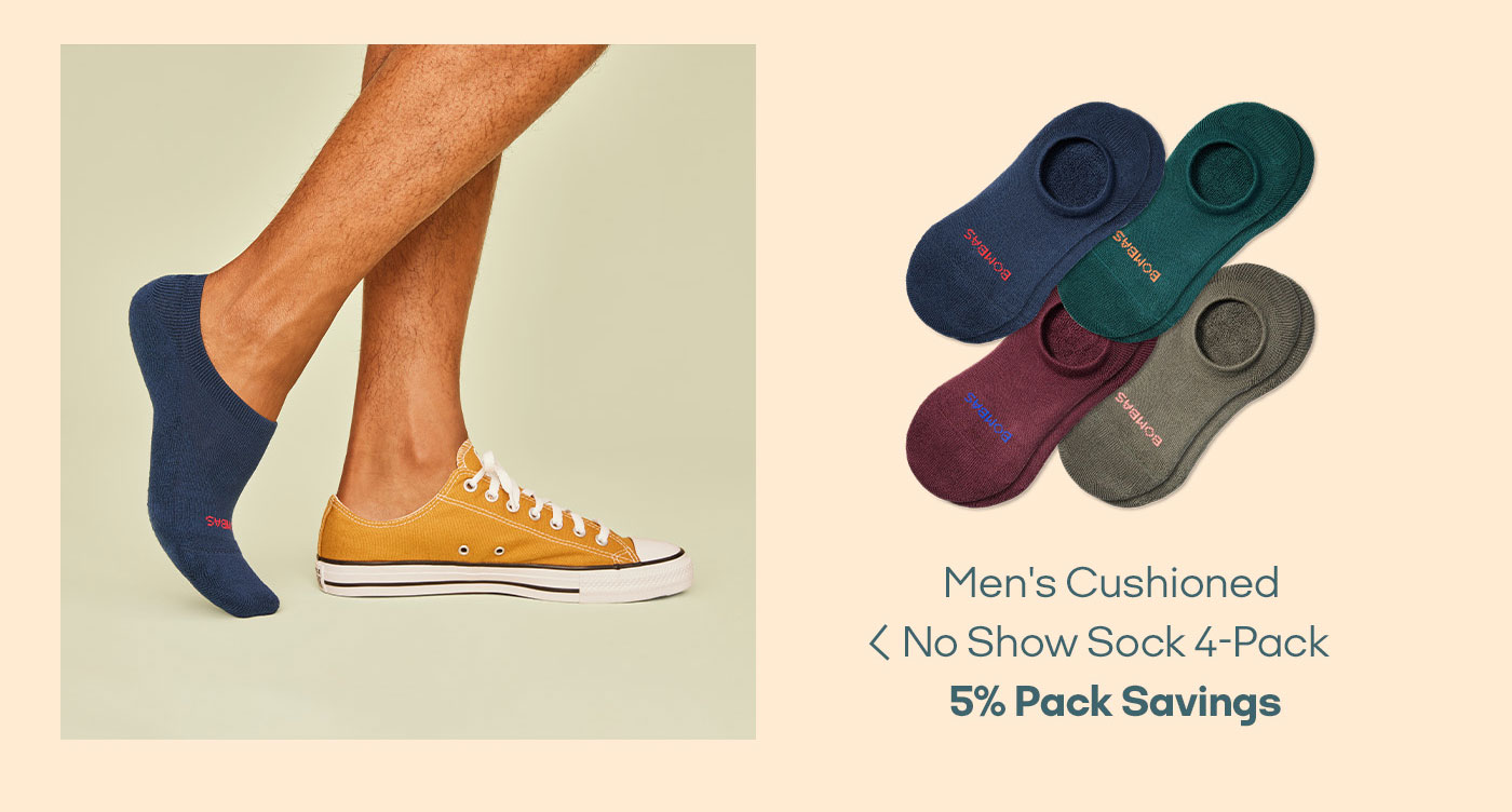 Men's Cushioned No Show Sock 4-Pack 5% Pack Savings